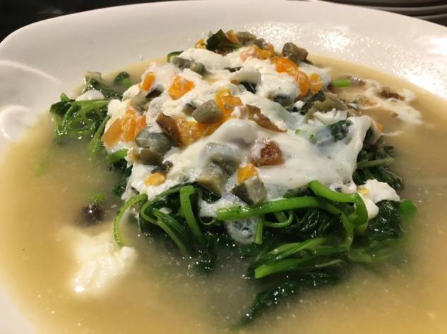 3 egg heng chai (spinach)