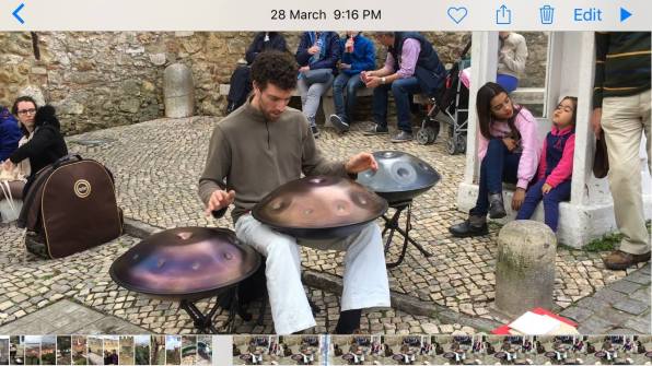 busker playing the austrian hang
