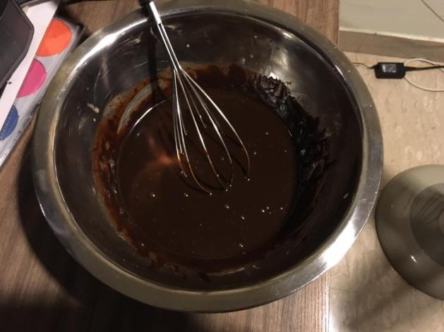 made chocolate ganagce for frosting