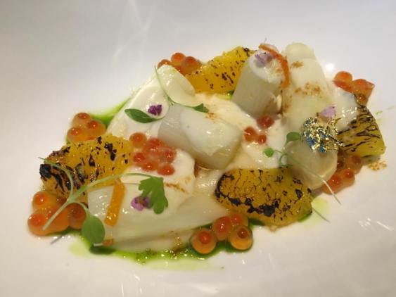 #2 white asparagus with 24mths comte, ikura