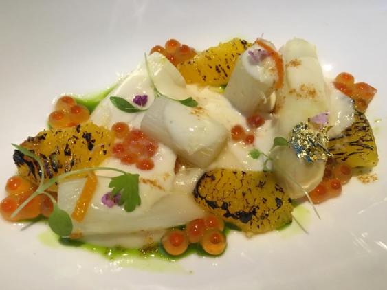 #2 white asparagus with 24mths comte, ikura2