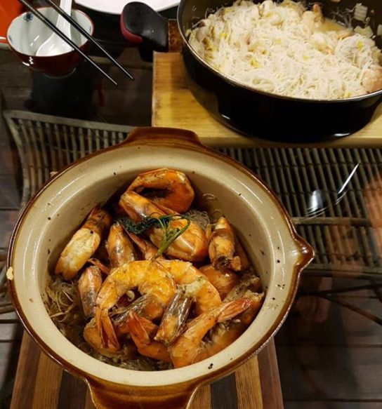 claypot tanhoon prawns