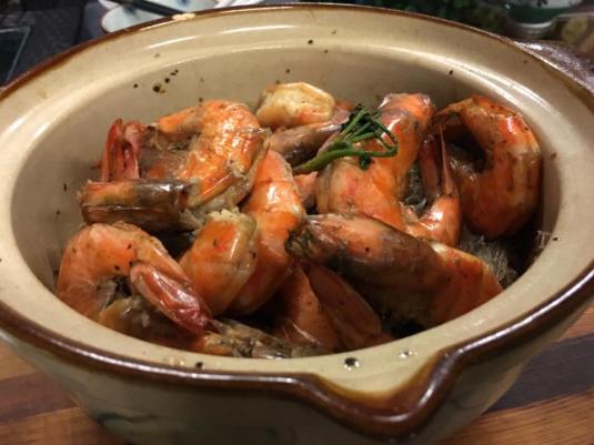 claypot tanhoon prawns