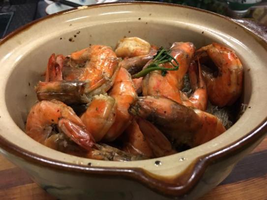 claypot tanhoon prawns