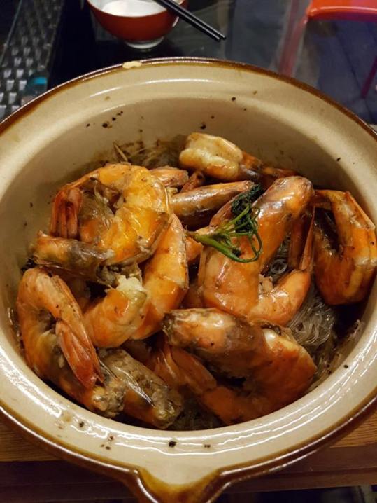 claypot tanhoon prawns
