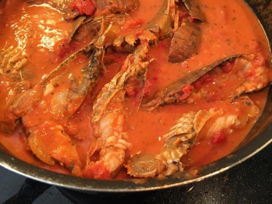 crayfish in pink sauce
