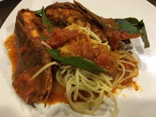 crayfish pasta in pink sauce