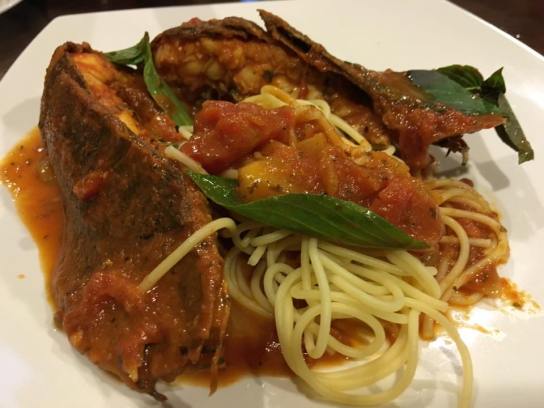 crayfish pasta in pink sauce