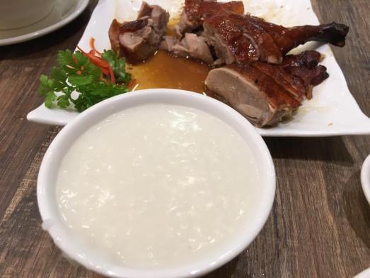 plain porridge & 1/4 roast duck 