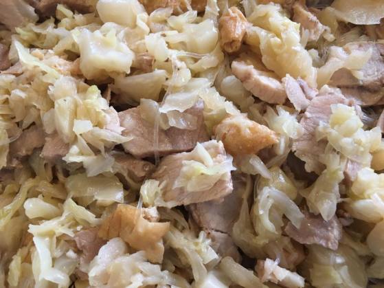 chap chai (cabbage, taupok, tanhoon) with lean pork