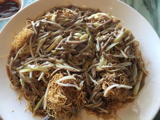 duck meat crispy noodles san meen