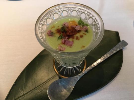 edamame mousse with uni