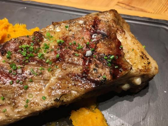 kurobuta with pumpkin puree