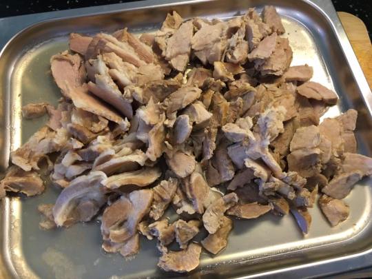 lean pork 5hrs 90degC oven + 45mins steaming