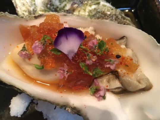oyster with yuzu jelly