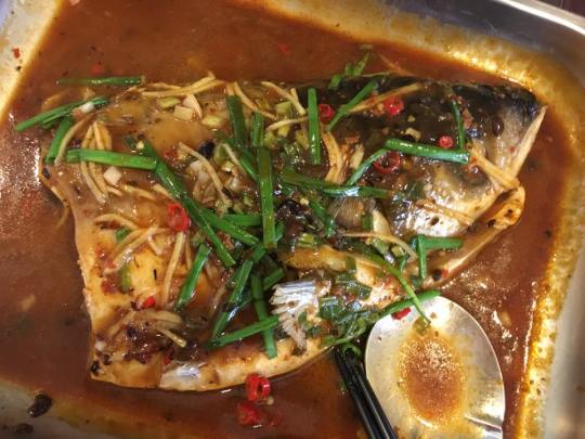 spicy black bean sauce song fish head松鱼头