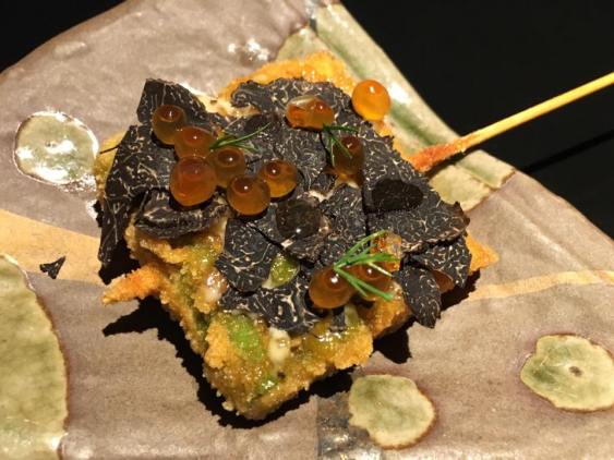 tempura asparagus with truffle