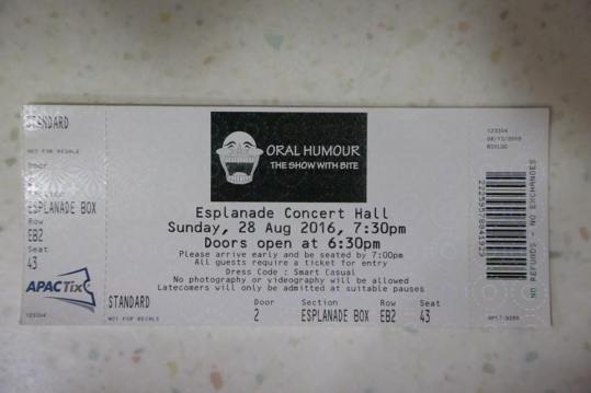 tocket for esplanade box seating, esplanade concert hall