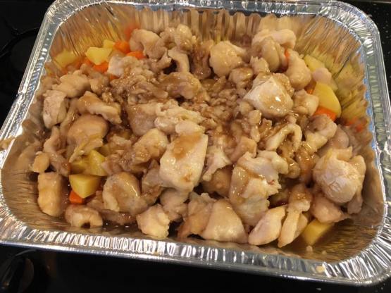 braised sutchi fillet 红烧鲶鱼柳with potatoes, carrots, onions