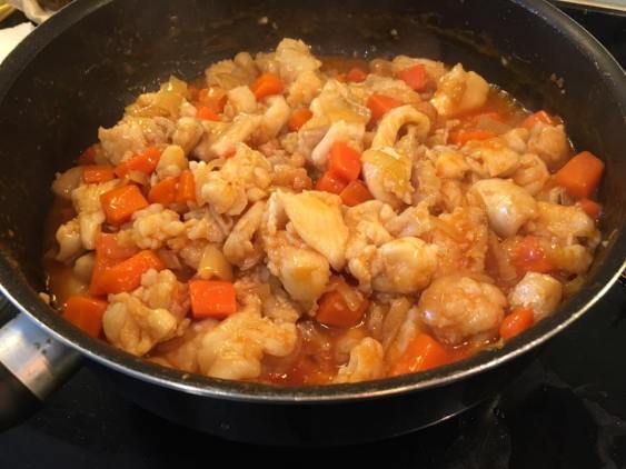 sweet & sour dory fish fillet with onions & carrots