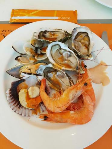 oysters, mussels prawns