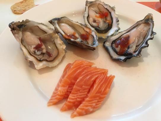 oysters & salmon belly