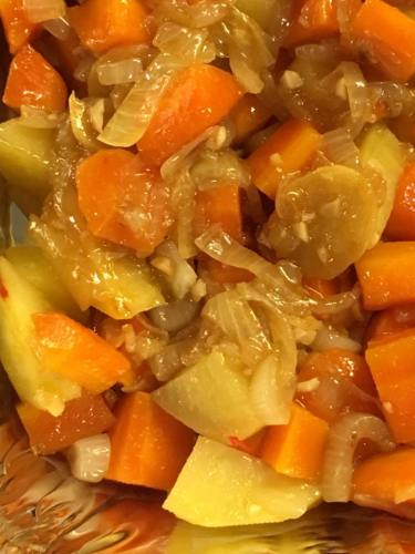 potatoes, carrots, onions