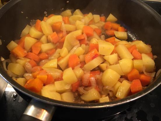 potatoes, carrots, onions