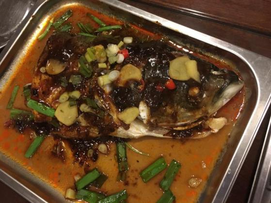 spicy black bean sauce song fish head松鱼头