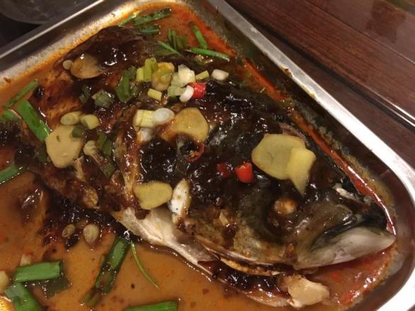 spicy black bean sauce song fish head松鱼头