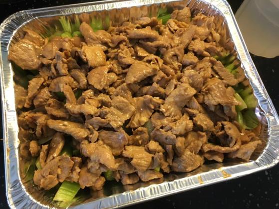 stir-fried lean meat & salted fish celery