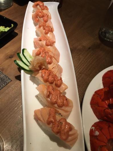 mayo aburiya salmon sushi