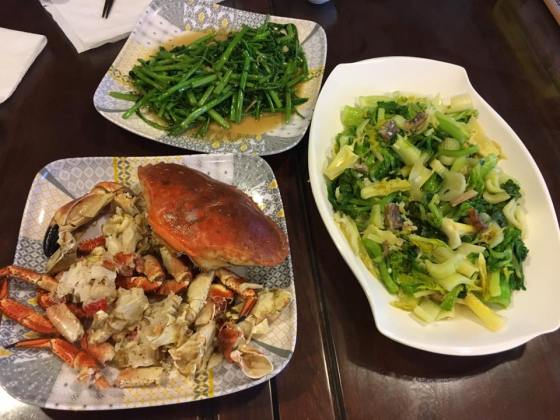 面包蟹,celery & kang kong