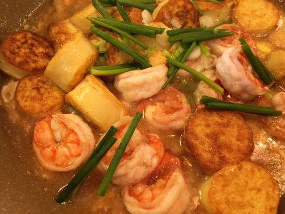 egg tofu prawns