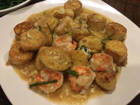 egg tofu prawns