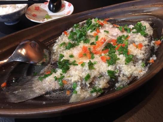 garlic steamed seabass