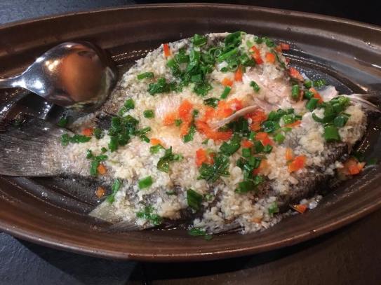 garlic steamed seabass