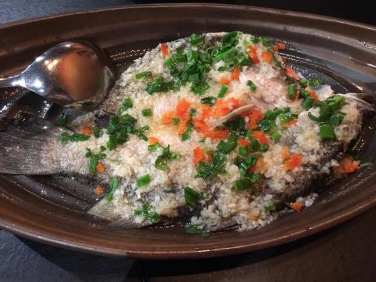 garlic steamed seabass