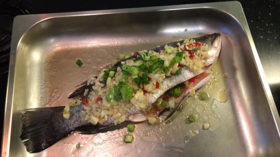 garlic steamed seabass