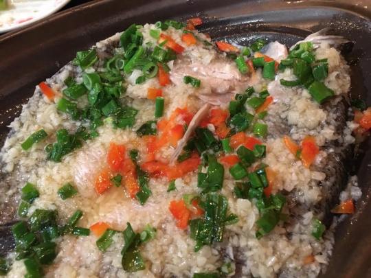 garlic steamed seabass
