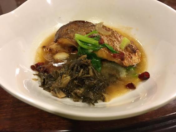 golden snapper fillet with mei cai 梅菜