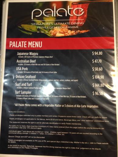 palate (lovedining) menu