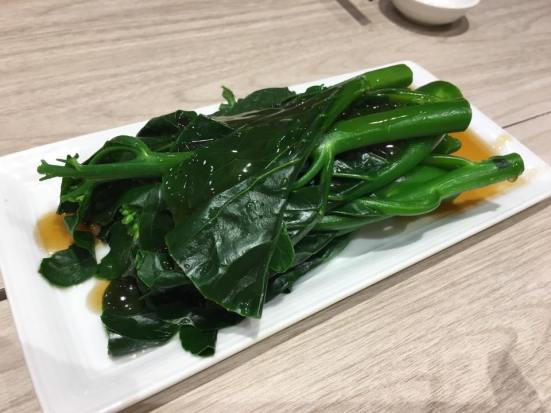poached hk kai lan