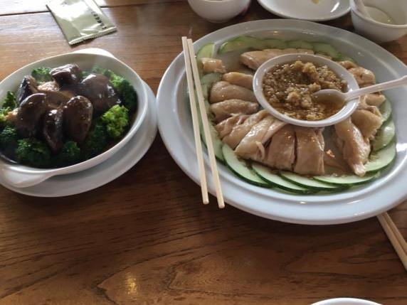 samsui chicken & mushroom brocoli