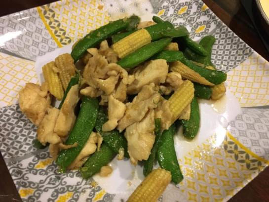 sweet peas with baby corn & chicken breast