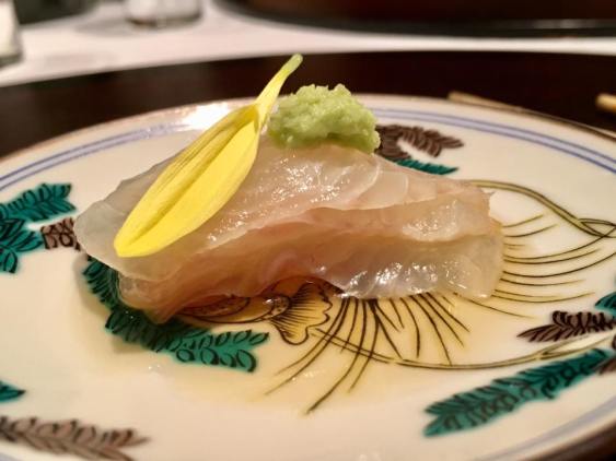 a hirame millefeuille dish