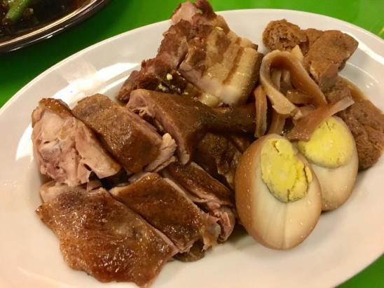 braised duck, kong bak, pig skin