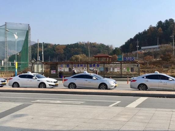 commuter bus stop opposite side of road, gapyeong station