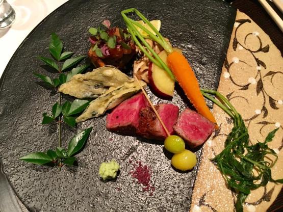 pacific saury (saba)+ A5 ohmi wagyu