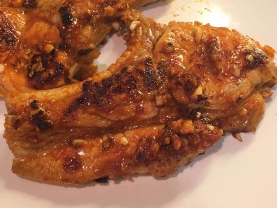 pan-fried pork steak with gochujang